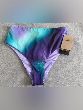 Nike High-Waist Bikini Bottom in Purple Teal size S